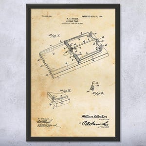 Mouse Trap Patent Wall Art | Poster, Canvas or Framed | Veterinarian Gift, Pest Control Art, Engineer Gift, Animal Hospital, Farmhouse Art