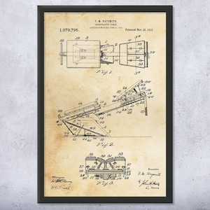 1913 Chiropractic Table Patent Wall Art | Poster, Canvas or Framed | Chiropractor Gift, Waiting Room Decor, Chiropractic Art, Student Gift