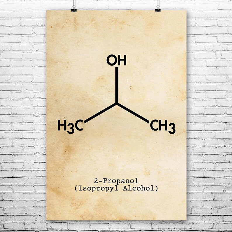 Alcool Isopropylique Molécule Poster Print Liso Alcool Etsy
