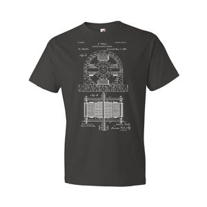 Nikola Tesla Electromagnetic Motor Patent T-Shirt: Nikola Tesla Tee, Technology Gift Smoke