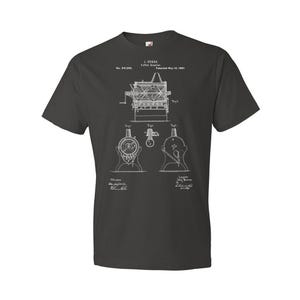 Burns Coffee Roaster Patent T-Shirt: Barista Gift, Coffee Apparel Smoke
