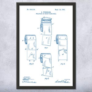 Toilet Paper Squares Patent Wall Art | Poster, Canvas or Framed ...