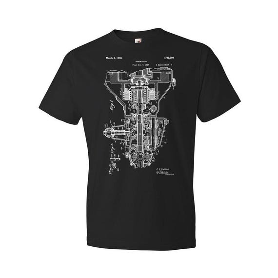 Vintage Patent Print 1930 Engine Transmission T-Shirt Vintage Patent Print 1930 Engine Transmission T-Shirt