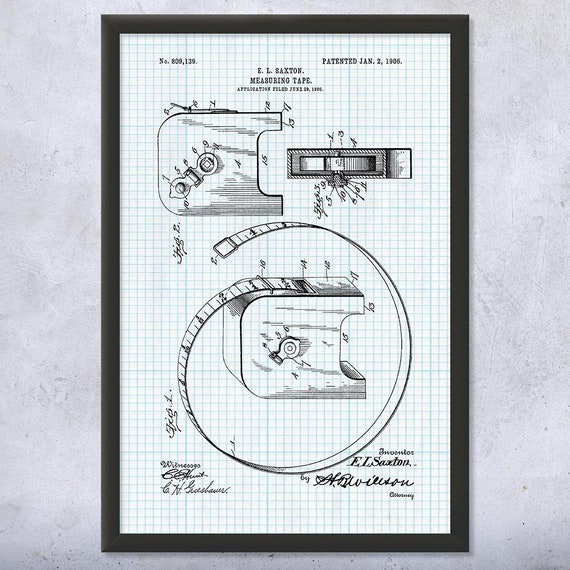 Retractable Measuring Tape Poster Print Dad Gift Man Cave Art Handyman Gift
