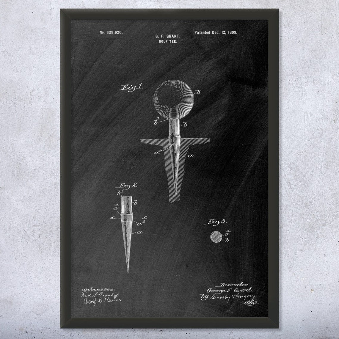 Framed Golf Tee Wall Art Print Golf Coach Gift Golf Art Etsy