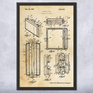 Briefcase Patent Wall Art | Poster, Canvas or Framed | Businessman Gift, Office Wall Art, Salesman Gift, Lawyer Gifts, Business Decor