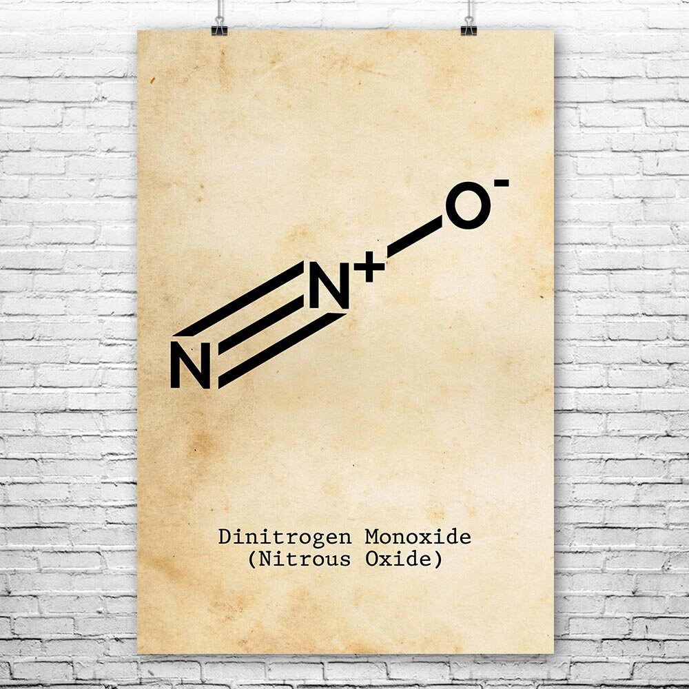 Nitrous Oxide Molecule N2O Poster Science Art Print Nitrous Etsy