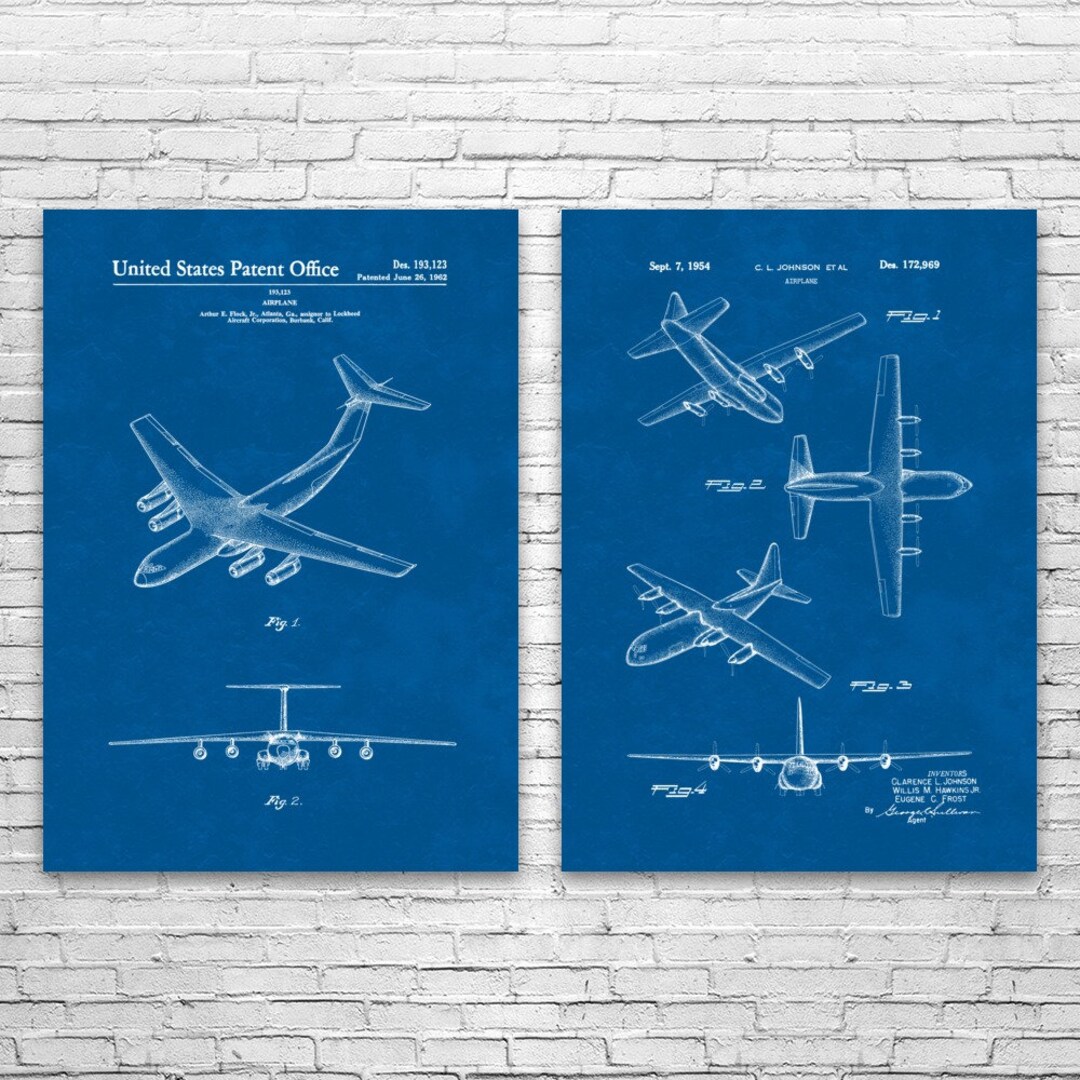 Military Transport Airplane Patent Prints Set of 2 Air Force - Etsy