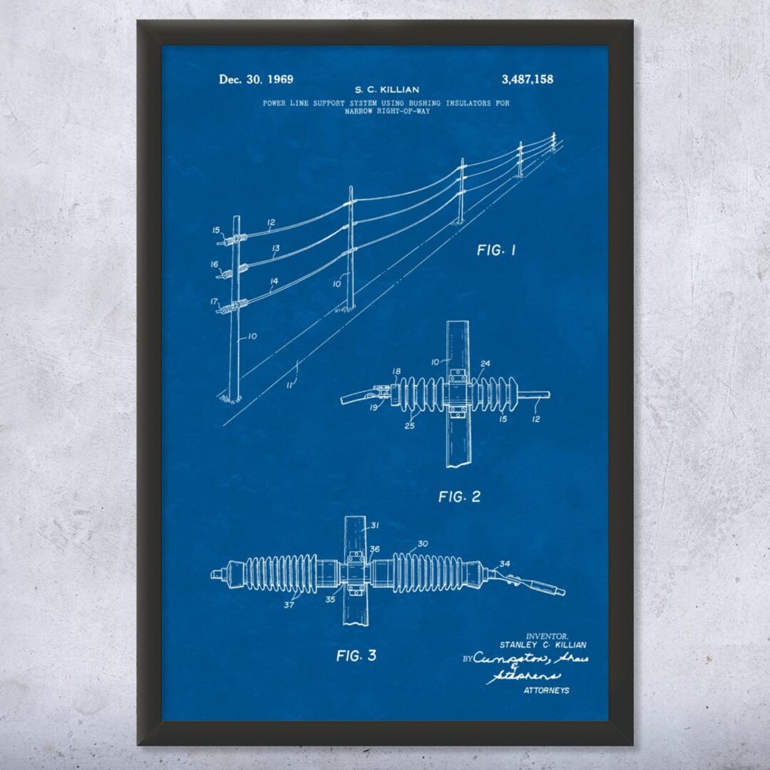 Framed Power Lines Wall Art Print Journeyman Gift Powerline Etsy