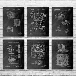 HVAC Patent Posters Set of 6, Contractor Gift, Ac Blueprint, Office Decor, Ac Mechanic Gift, Repair Shop Art, Mechanical Engineer, Wall Art