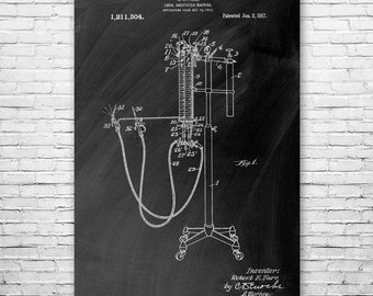 Anesthesia Machine Poster Print, Med School Art, Surgeon Gift, Doctors Office Art, Nurse Gift, Anesthesia Art Print, Anesthetist Gift