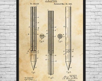 Roman Candle Patent Art Print: Fireworks Blueprint, Fireworks Wall Art