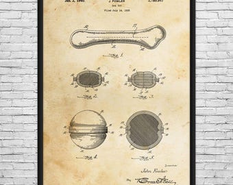 Dog Chew Toy Patent Art Print: Dog Lover, Trainer Gifts
