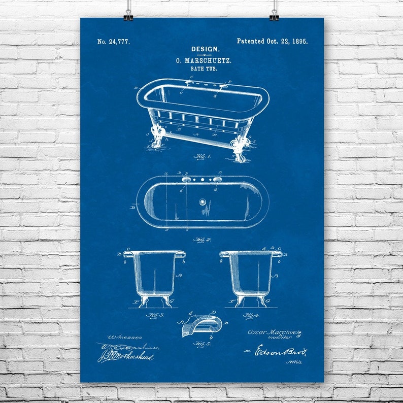 Vintage Bathtub Poster Print Interior Decorator Plumber Etsy
