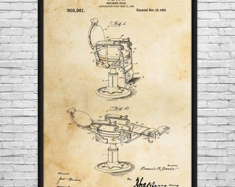 Salon Chair Patent Art Print: Beauty Instructor, Stylist Gift