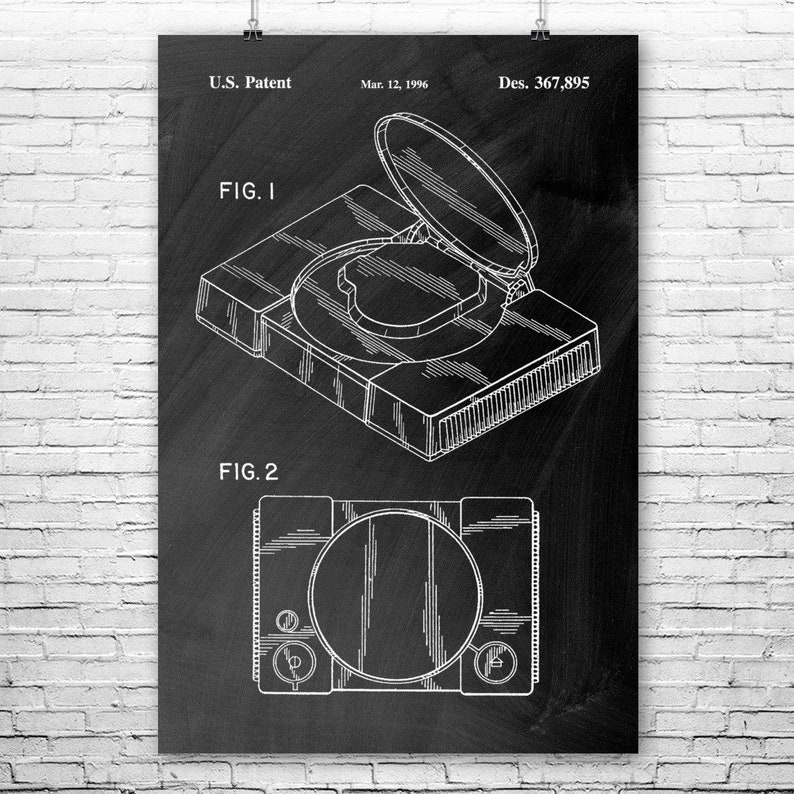 PS1 Console Poster Print Arcade Wall Art PS1 Blueprint - Etsy