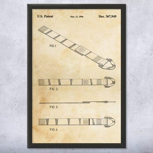 Fall Strap Patent Wall Art | Poster, Canvas or Framed | Construction Decor, Carpenter Gift, Construction Worker, Contractor Gift, Boss Gift