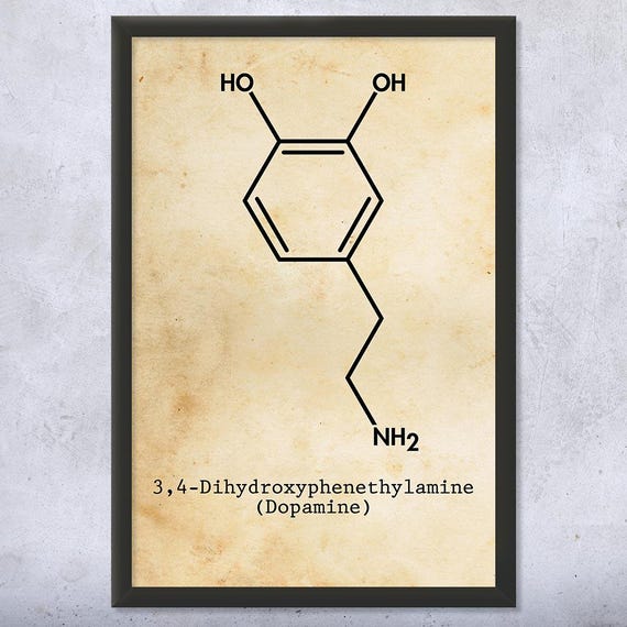 Dopamine Molecule Wall Art: Dopamine Art, Biology Wall Art