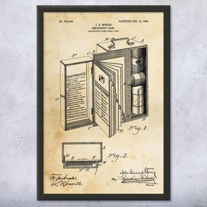 Emergency Medical Kit Patent Wall Art | Poster, Canvas or Framed | Doctors Office Art, Medic Gift, Medical Art Print, Emergency Room, Er Art