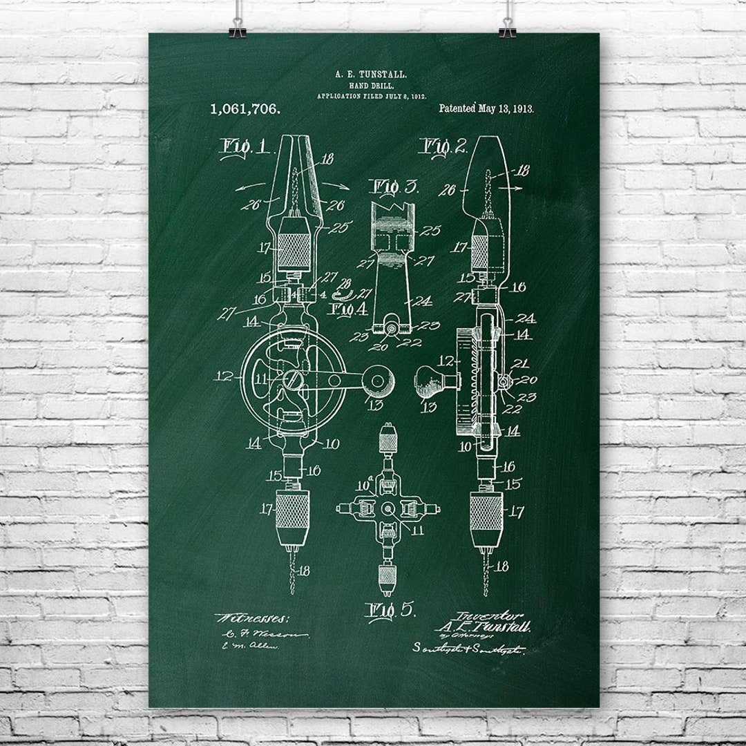 Hand Drill Poster Print Handyman Gift Shop Class Art Drill - Etsy