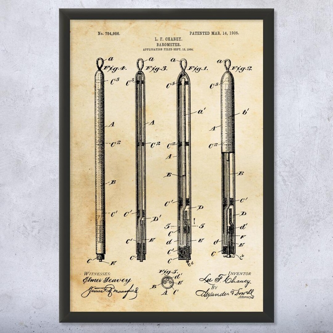 Barometer Patent Art Print: Meteorologist Gift, Classroom Decor - Etsy