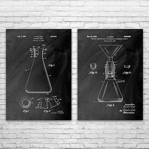Chemistry Patent Wall Art Set of 2 | Poster, Canvas or Framed | Chemistry Gift, Science Decor, Teacher Gift, Laboratory Art, Professor Gift