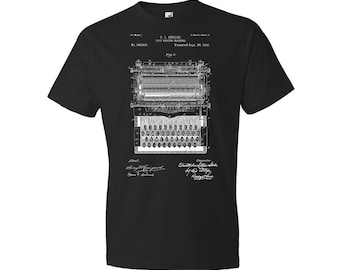 Typewriter Patent T-Shirt: Writer Gift, Fun Shirts