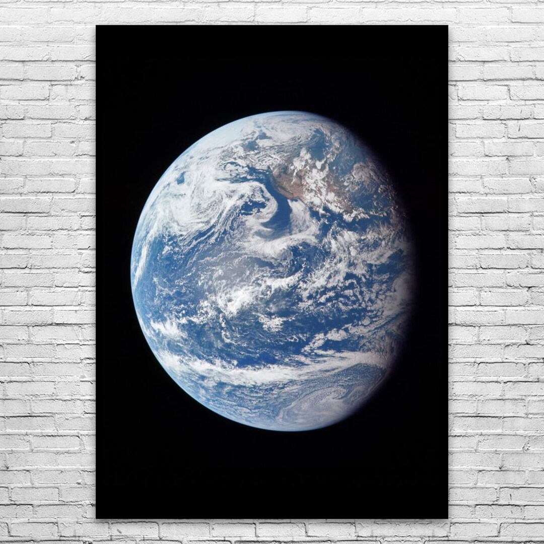 Earth From Apollo 11 Space Wall Art | Poster, Canvas or Framed | Retro ...