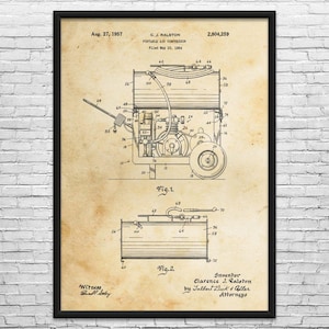 Air Compressor Patent Art Print: Mechanic Gift, Garage Wall Art