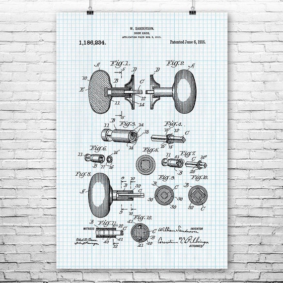 Tur Knopf Posterdruck Handwerker Geschenk Schlosser Jahrgang Hardware Auftragnehmer Maschinenbauingenieur Schreiner Bauarbeiter