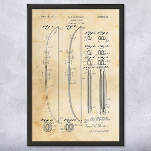 Archery Bow Patent Art Print: Man Cave Decor, Archery Gifts