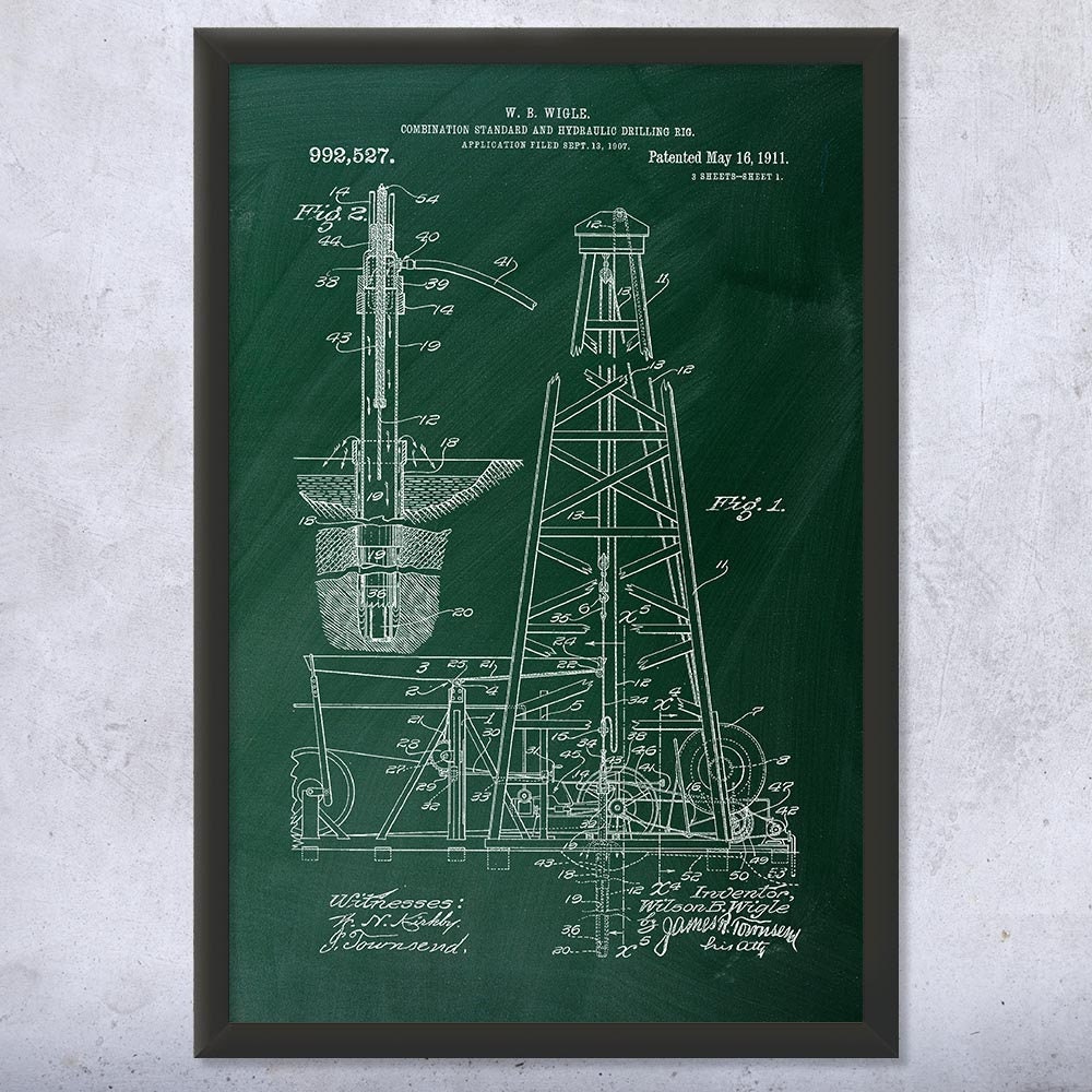 Framed Oil Drilling Rig Wall Art Print, Rig Worker, Roughneck Gift ...