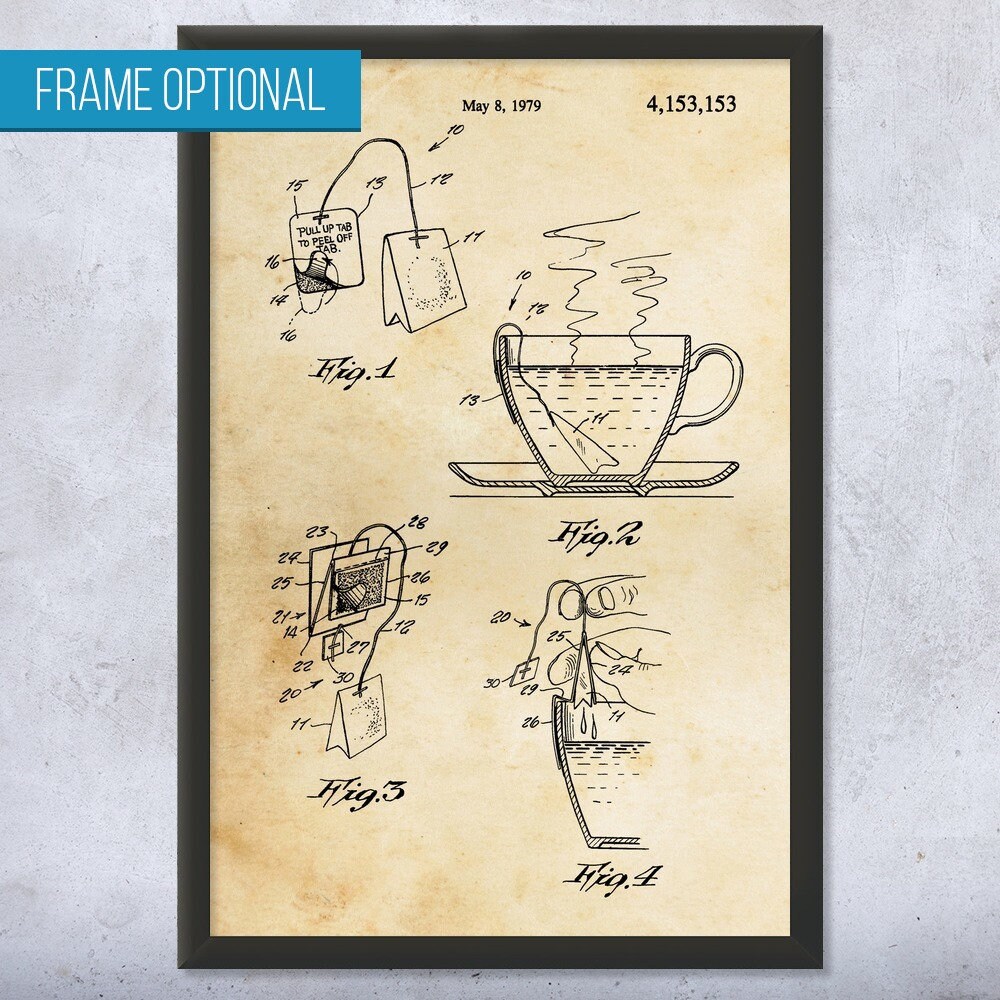 Tea Bag Poster Print Tea House Art Tea Lover Gift Coffee | Etsy