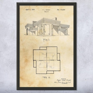 House Patent Wall Art | Poster, Canvas or Framed | Architecture Art, House Blueprint, Home Builder Gift, Structural Engineer, Architect Gift