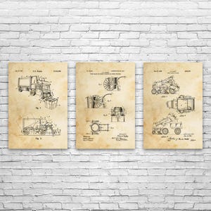 Sanitation Patent Wall Art Set of 3 | Poster, Canvas or Framed | Waste Management, Contractor Gifts, Sanitation Worker, Garbage Man Gifts