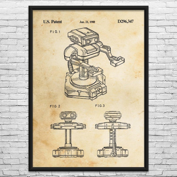 ROB Robotic Operating Buddy Patent Art Print: Gameroom Decor, Video Game Gift