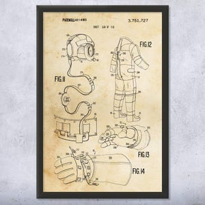 Space Suit Gloves Patent Wall Art | Poster, Canvas or Framed | NASA, Apollo, Travel, Technology, Astronaut, Engineer, Astrophysicist
