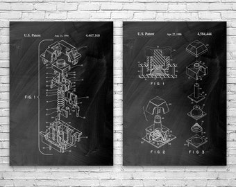 Mechanical Keyboard Patent Prints Set of 2, Computer Lab Art, Programmer Gift, Hardware Wall Art, IT Tech Gift, Keyboard Design