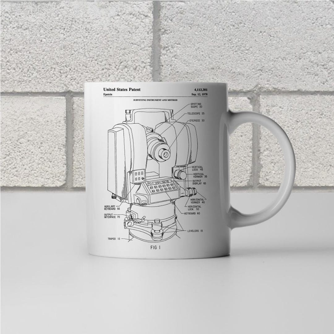 Total Station Patent Mug: Surveyor Gift, Civil Engineering - Etsy