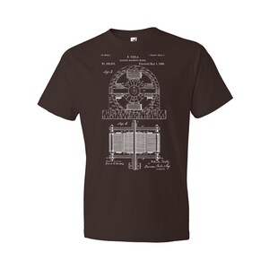 Nikola Tesla Electromagnetic Motor Patent T-Shirt: Nikola Tesla Tee, Technology Gift Chocolate