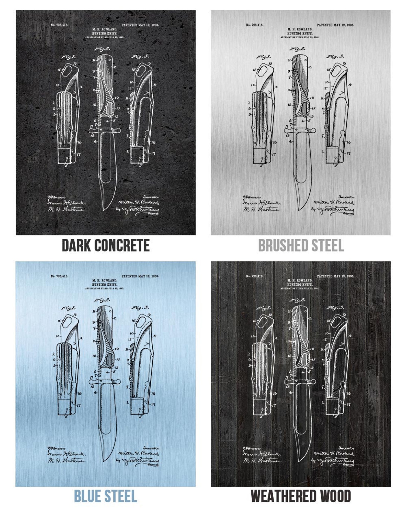 Hunting Knife Poster Print Knife Maker Gift Knife Art Print - Etsy