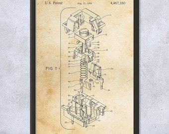 Keyboard MX Switch Patent Wall Art | Poster, Canvas or Framed | Computer Lab Art, Programmer Gift, Hardware Wall Art, IT Tech Gift
