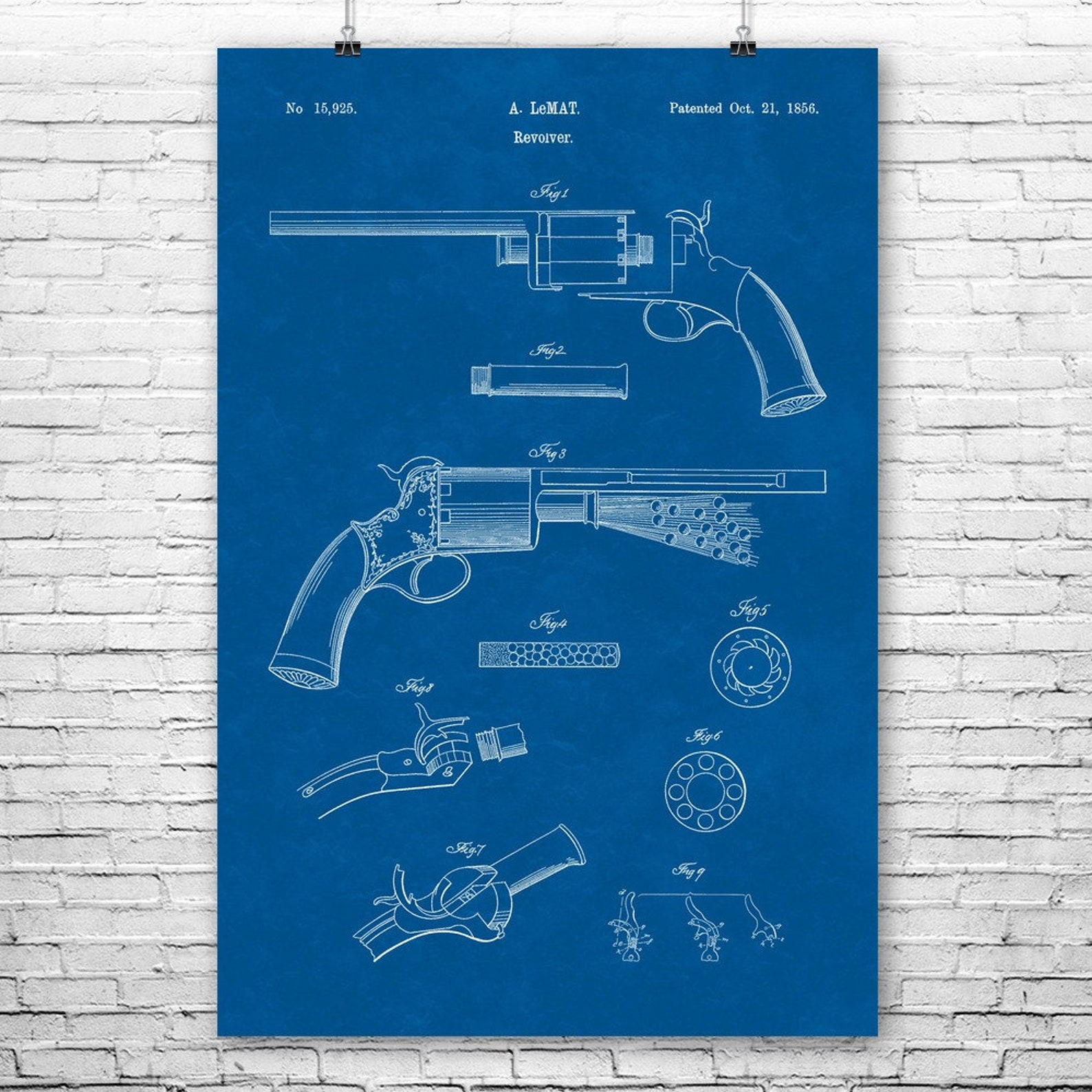 Lemat Revolver Poster Print Gun Collector Gift Vintage - Etsy