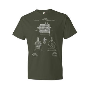 Burns Coffee Roaster Patent T-Shirt: Barista Gift, Coffee Apparel City Green