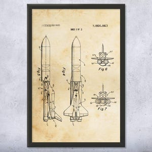 Space Shuttle Rocket Booster Patent Wall Art | Poster, Canvas or Framed | Astronaut Gift, Astronomy Lover, Space Shuttle Art, NASA Wall Art
