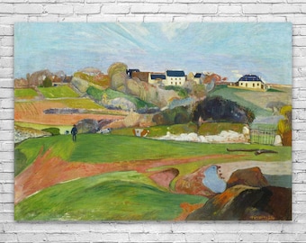 Paul Gauguin Landscape at Le Pouldu Art Print: Fine Art, Post Impressionism