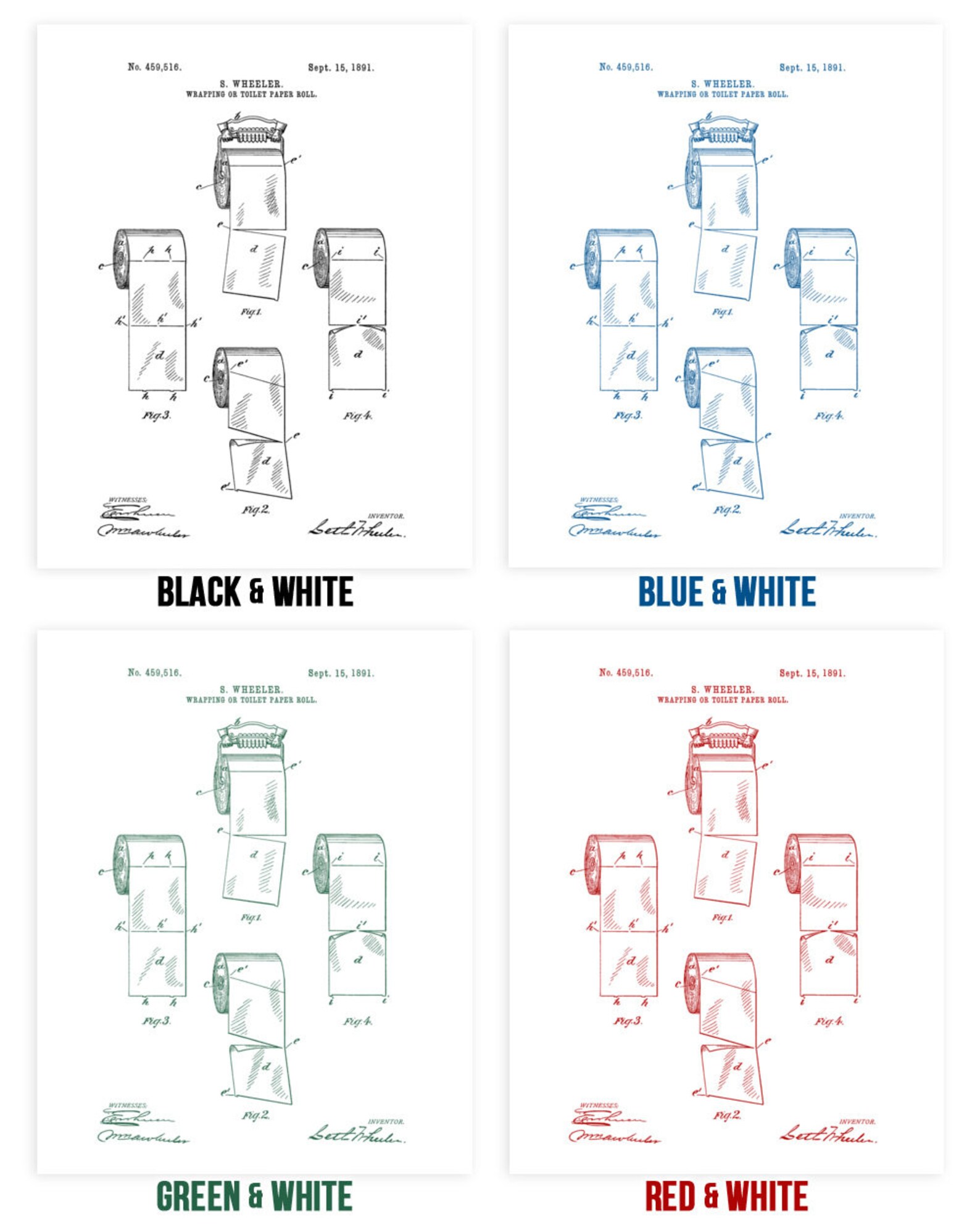 Toilet Paper Squares Poster Print Bathroom Decor Plumber Etsy