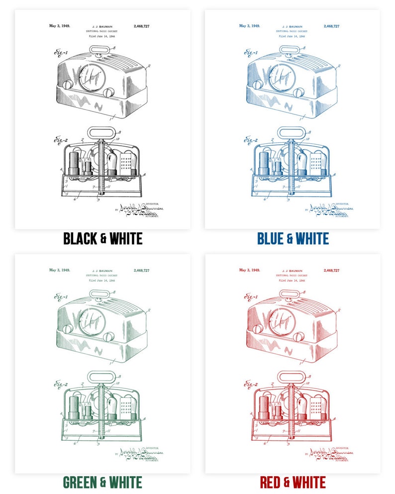 Radio Poster Print Radio Blueprint Radio Station Art DJ - Etsy