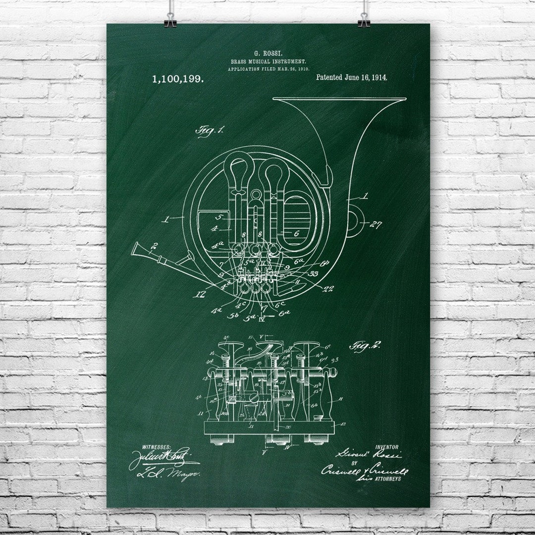French Horn Poster Print French Horn Design Music Teacher Etsy