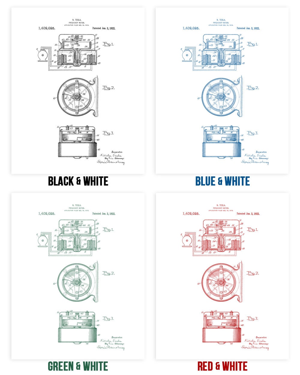 Nikola Tesla Frequency Meter Poster Print Laboratory Etsy